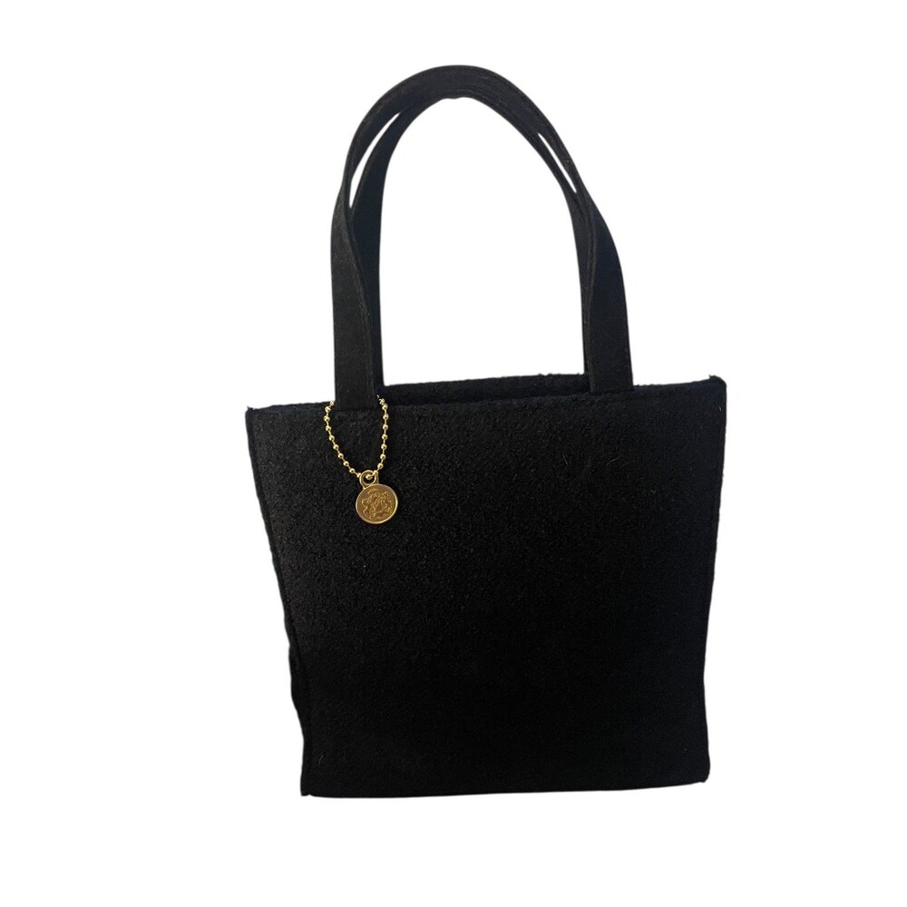 Vintage Giorgio Beverly Hills Satchel With Bag Charm Black